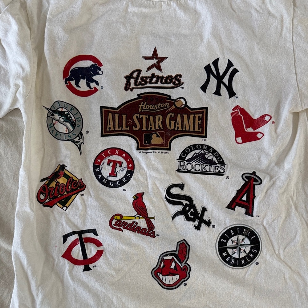 White MLB All-Star Game 2004 t shirt
